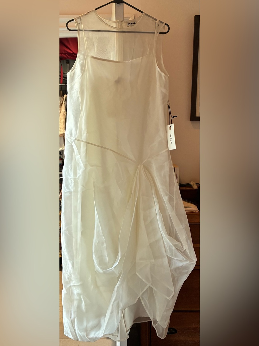 STAUD Sheer Ivory Maxi Dress - Picture 7 of 9